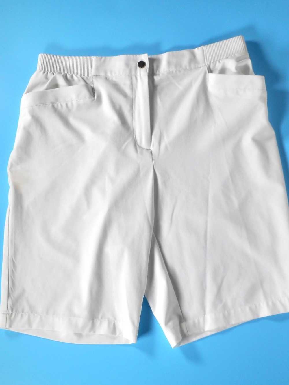 Zenergy Chicos Sz 1 M 8 Womens Bright White Shorts Polyester Stretch Pockets